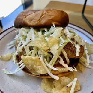 Fried green tomato sandwich