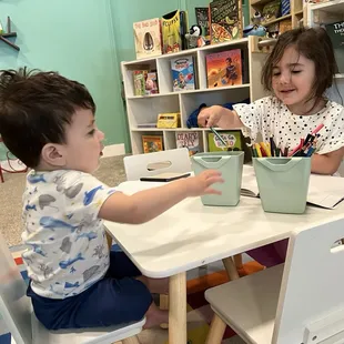 Coloring in the kids&apos; area
