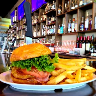 a plate of french fries