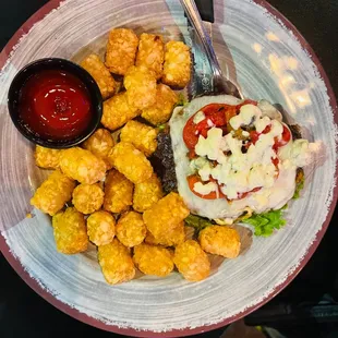 The Green Chili Burger sans the bun