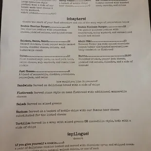 New menu