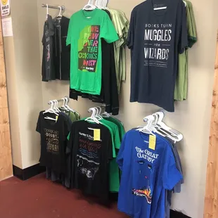 t - shirts on hangers