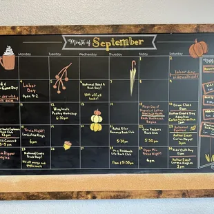 September 2023 events calendar.