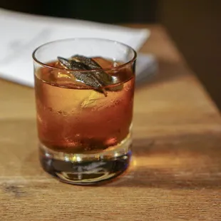 Smoked Maple Sage Old Fashioned - IG: @nelson_eats