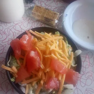 Side salad is fresh.