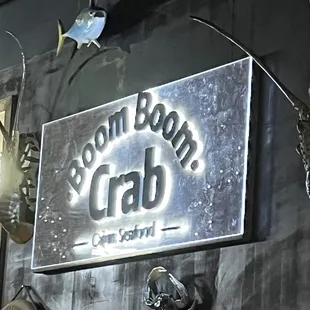 a close up of a sign