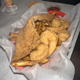 2 Item Fried Combo whiting and shrimp