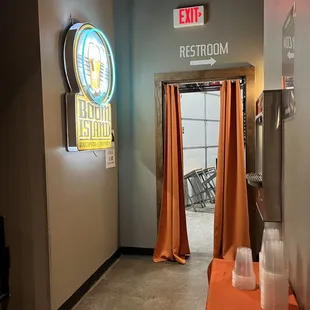 the entrance to the restaurant