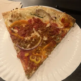 Vegan sausage and peppers