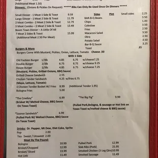 menu