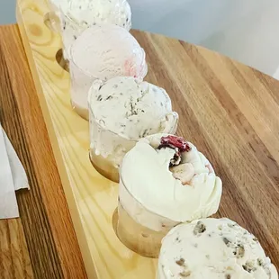 Large flight with 6 of their GF ice creams! Very good