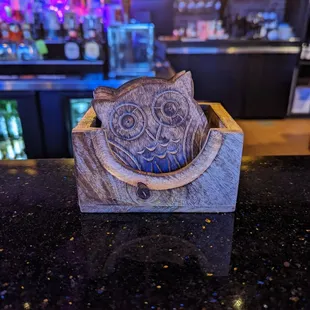 a wooden owl