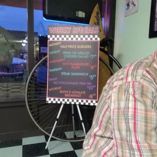 Daily specials on a sign!