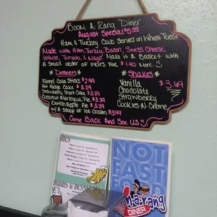 Specials on the wall!