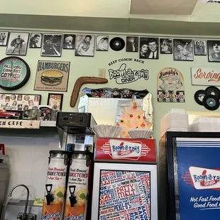 Wall behind counter