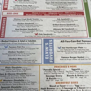 a menu for a restaurant