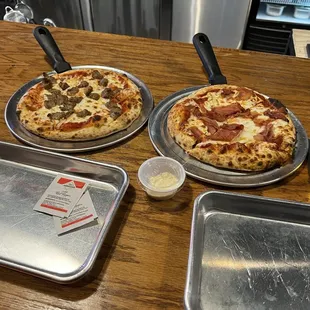 Sausage Pizza and Prosciutto Pizza