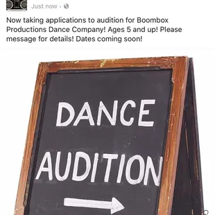 Come Audition for us! We love new faces!