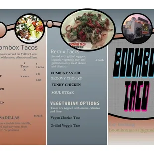 Here Boombox Taco Menu !!