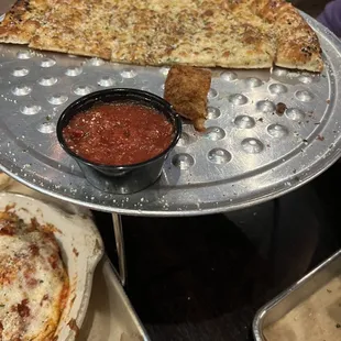Famous Asiago Cheese Bread and a half of the tater keg