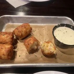 Tater Kegs with ranch, it comes with 6 but my husband and son grabbed them before I could get a picture.
