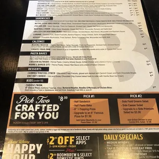 Menu back