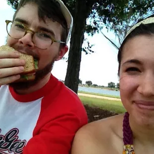Sitting under the tree. Watch out for duck poop!