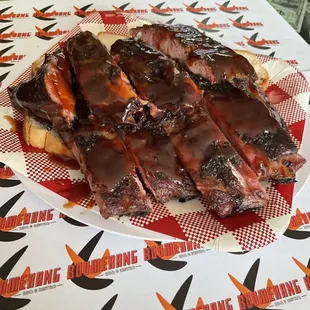 a plate of ribs