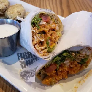 Buffalo Chicken Wrap w/Fried Pickles