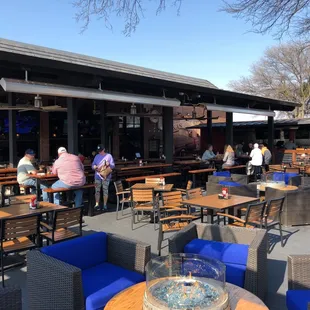 the outdoor dining area