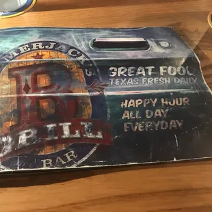 The menu