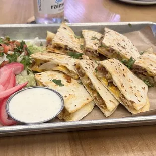 Chicken bacon ranch quesadilla