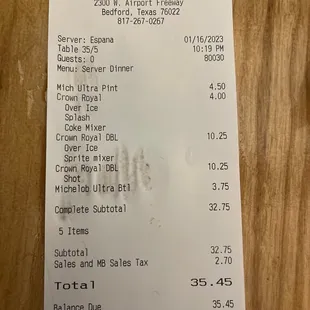 $4 crown-n-down per the manager a single is $4 for 1.25 vs  $10.25 for 2 oz with no explanation