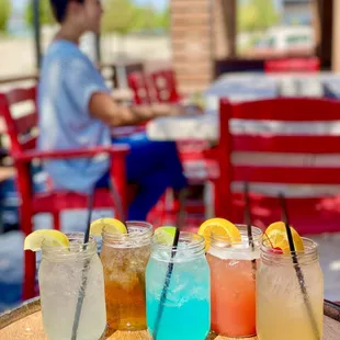 a variety of drinks