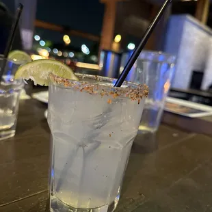 Herradura ranch water (with Tajin and salt rim)