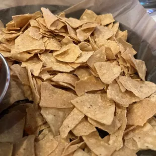 Small pieces of tortilla chips.