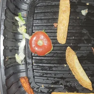 The veggies they gave me for my burger