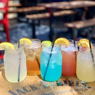 a variety of drinks