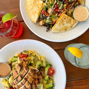 two plates of food