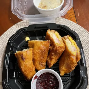Monte Cristo with side of Mashed potatoes