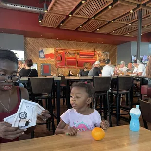 Red truck on the back wall