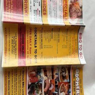 the menus