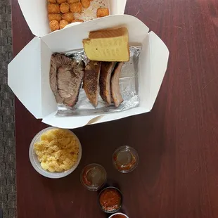 Brisket and ribs platter.