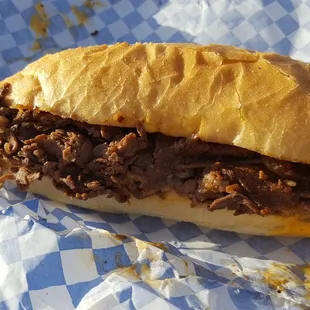 So delicious! Really really good. This photo does not do it justice. Cheeseteak with onions and wiz. It came out piping hot. Get it!