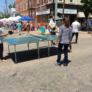 Ping pong in the street!