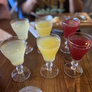 Mimosas flight. My friend drank the key lime mimosa too fast for me to get a pic lol