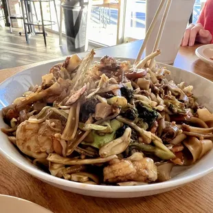 Pad see ew with shrimp