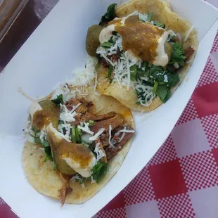 Carnitas and beef barbacoa tacos every Friday night!