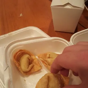 Not bad but tiny crab rangoon. This is why theyre $3