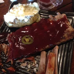 Baby back ribs were described as &quot;awesome, fall off the bone tender,  succulent&quot;, by all .Root beer floats to toast our mom.